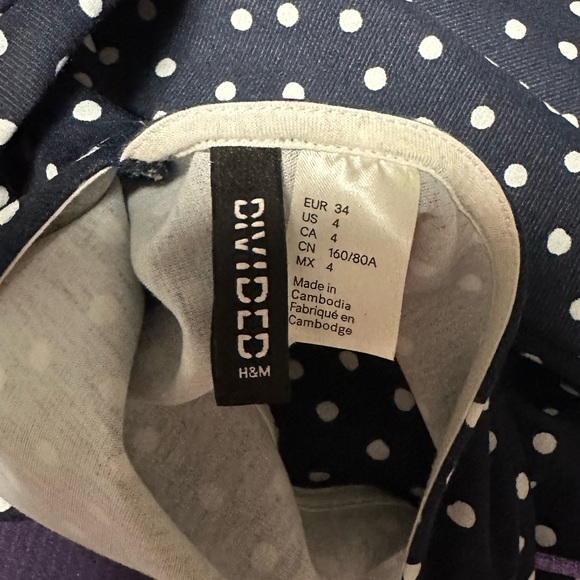 H&M Polka Dot Dark Navy Blue dress - Picture 3 of 3